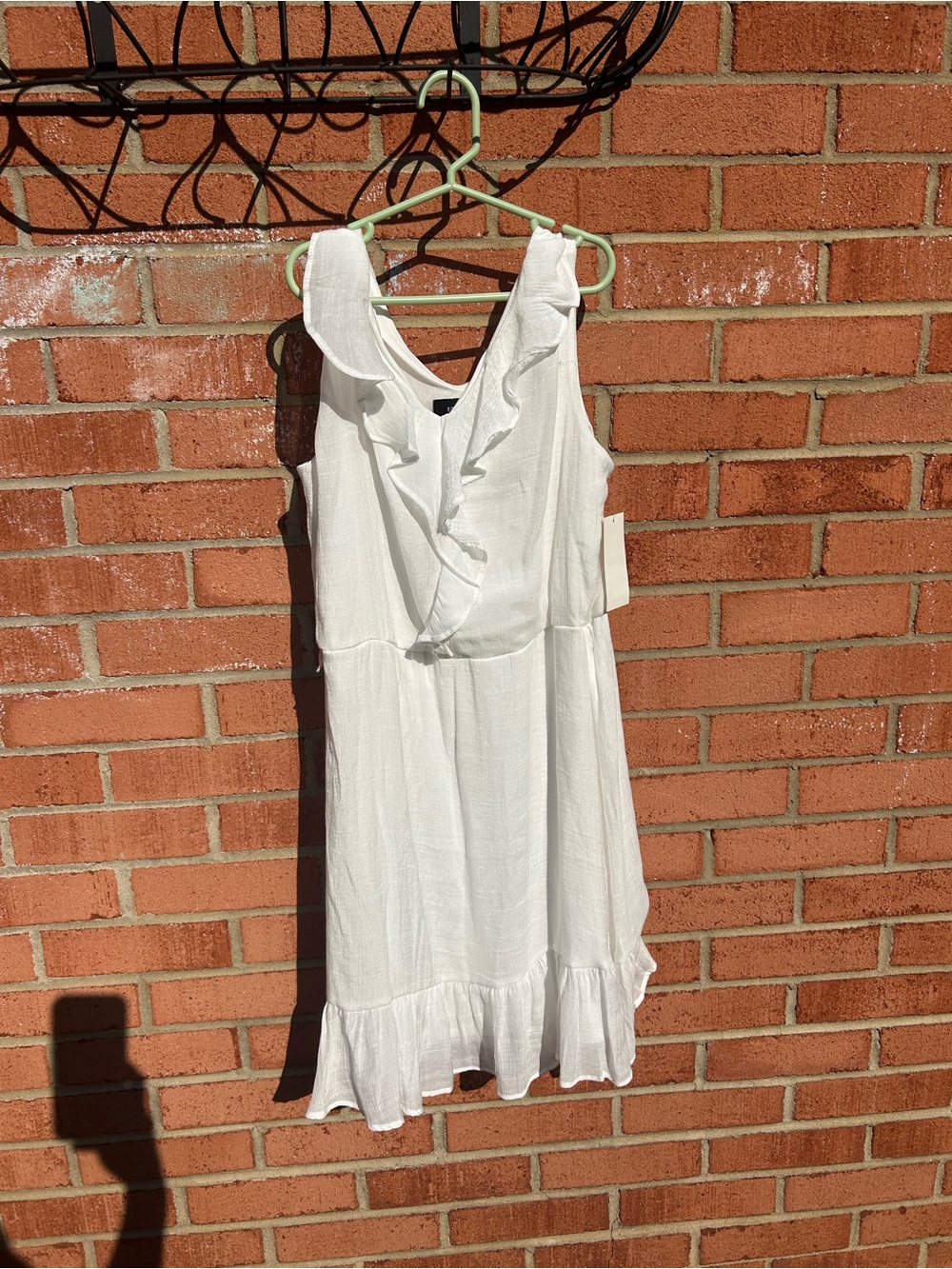 Amy Byer White Ruffle V-Neck Sundress
